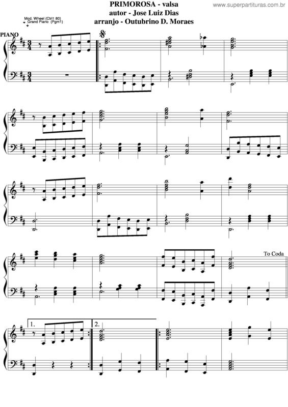 Partitura da música Primorosa v.4