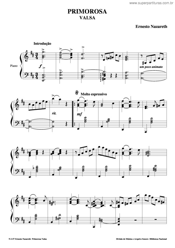 Partitura da música Primorosa