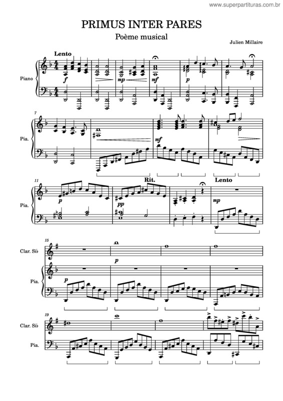 Partitura da música Primus Inter Pares