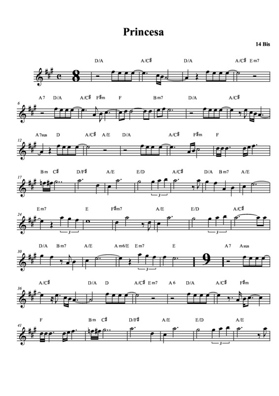 Partitura da música Princesa v.4