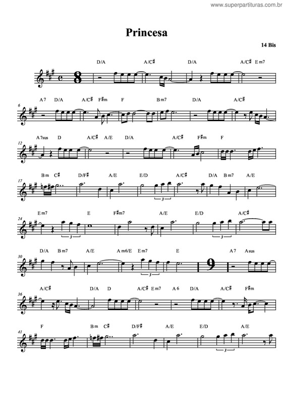 Partitura da música Princesa v.5