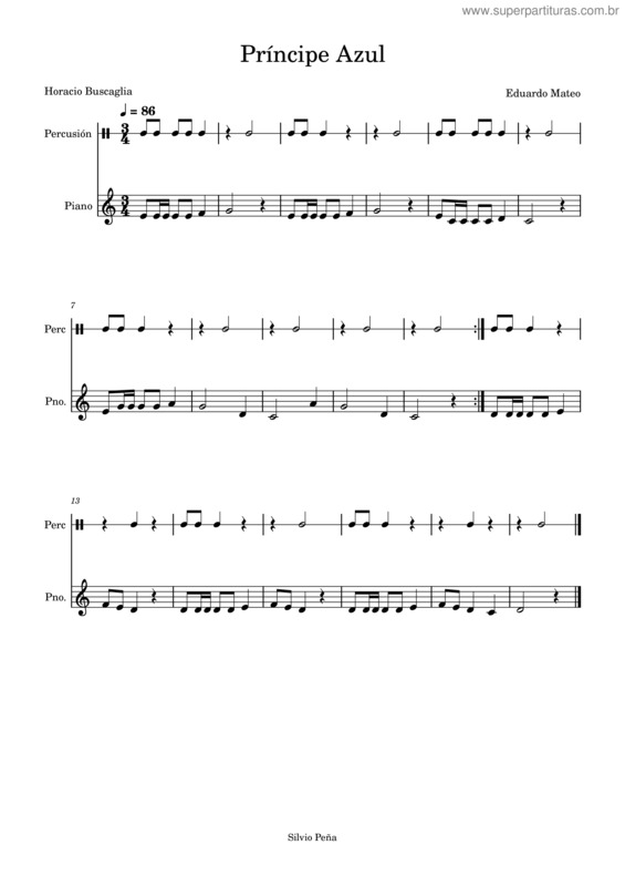 Partitura da música Príncipe Azul