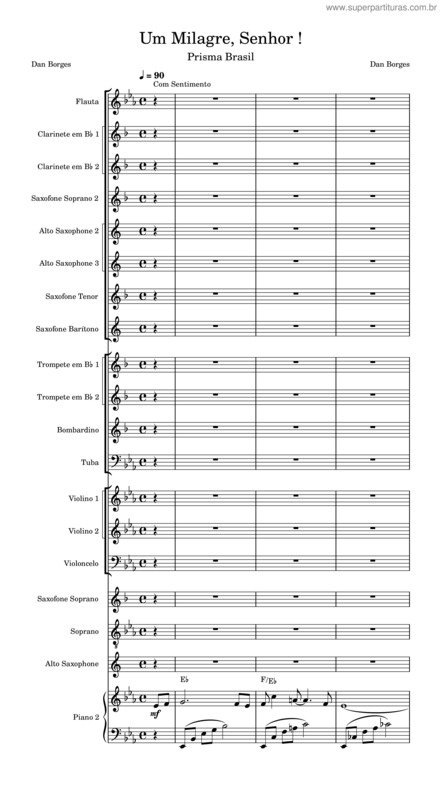 Partitura da música Prisma – Um Milagre, Senhor!