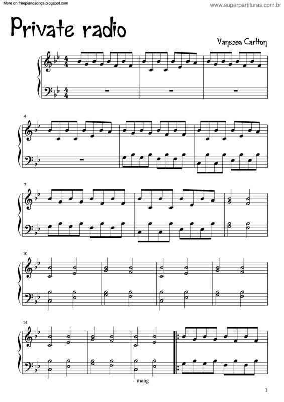 Partitura da música Private Radio