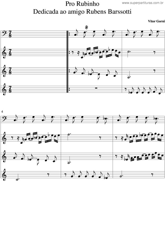 Partitura da música Pro Rubinho