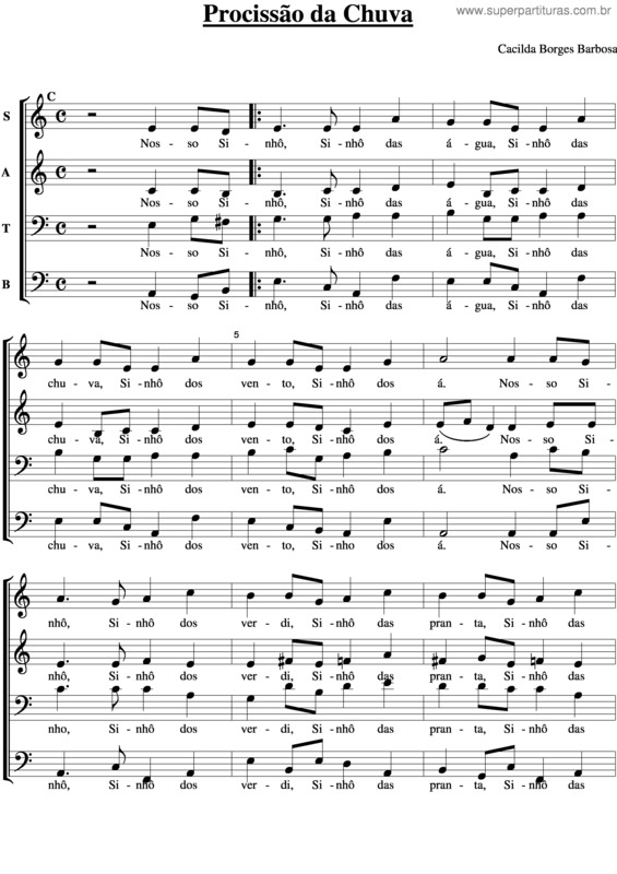 Partitura da música Procissão Da Chuva