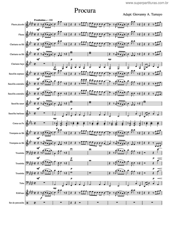 Partitura da música Procura