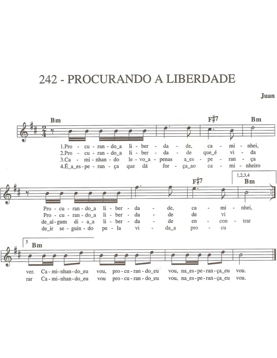 Partitura da música Procurando Liberdade