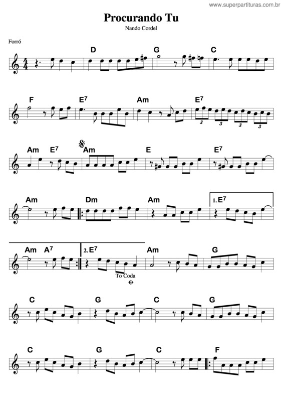 Partitura da música Procurando Tu