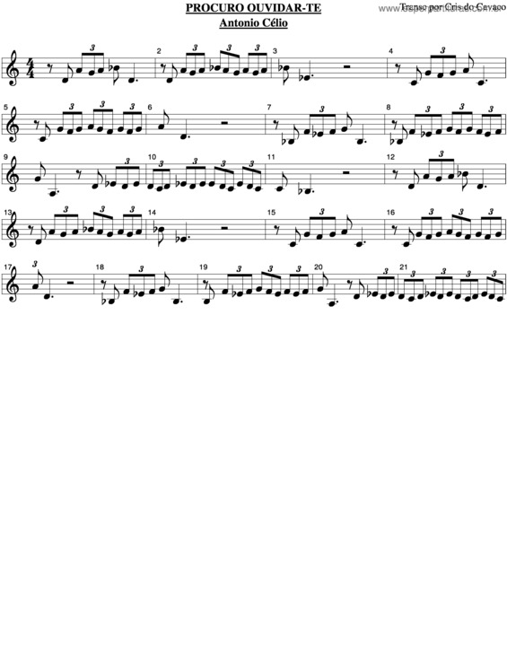 Partitura da música Procuro Ouvidar-Te