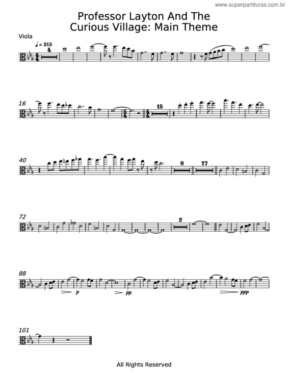 Partitura da música Professor Layton And The Curious Village