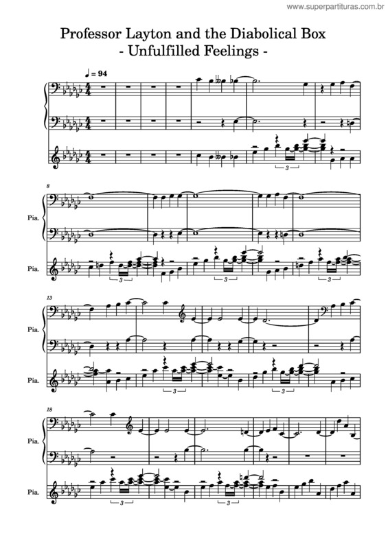 Partitura da música Professor Layton And The Diabolical Box v.11