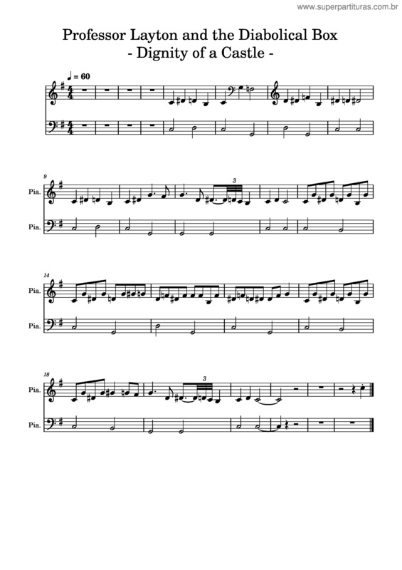 Partitura da música Professor Layton And The Diabolical Box v.12