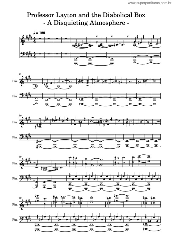 Partitura da música Professor Layton And The Diabolical Box v.13
