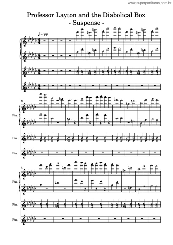 Partitura da música Professor Layton And The Diabolical Box v.14