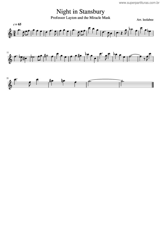 Partitura da música Professor Layton v.2