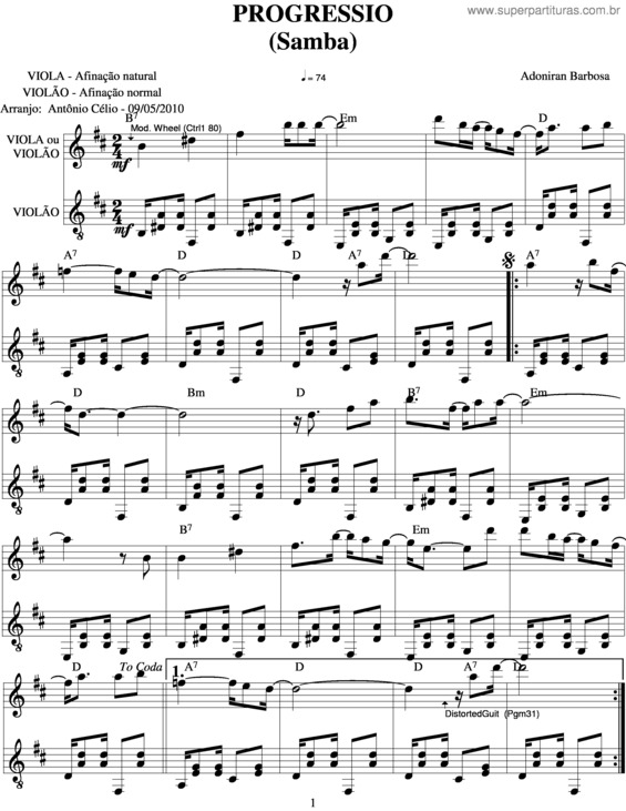 Partitura da música Progressio v.3