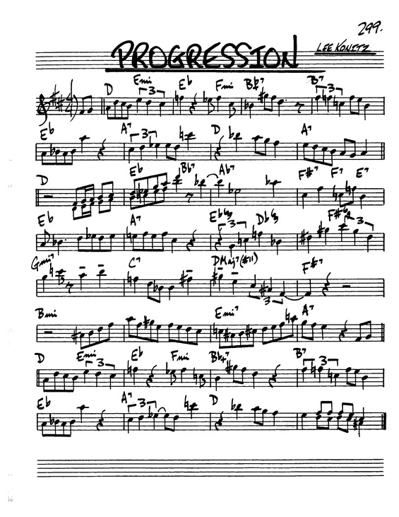 Partitura da música Progression