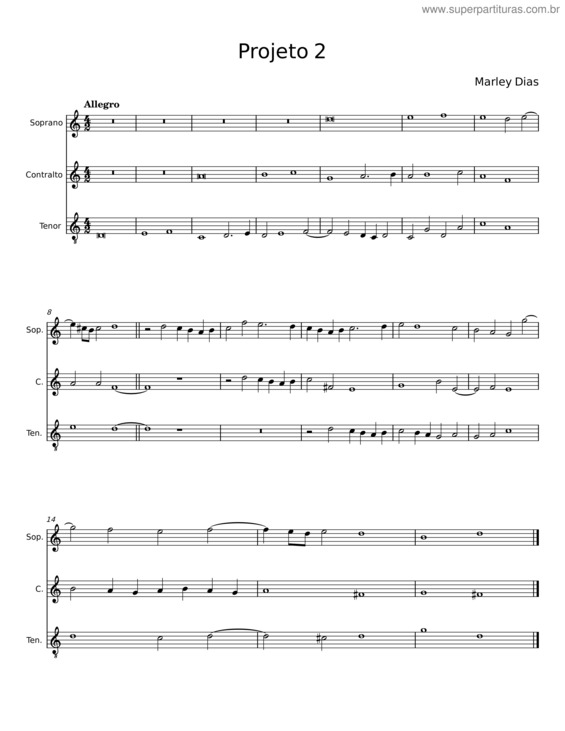 Partitura da música Projeto 2
