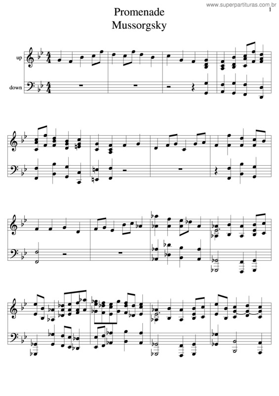 Partitura da música Promenade