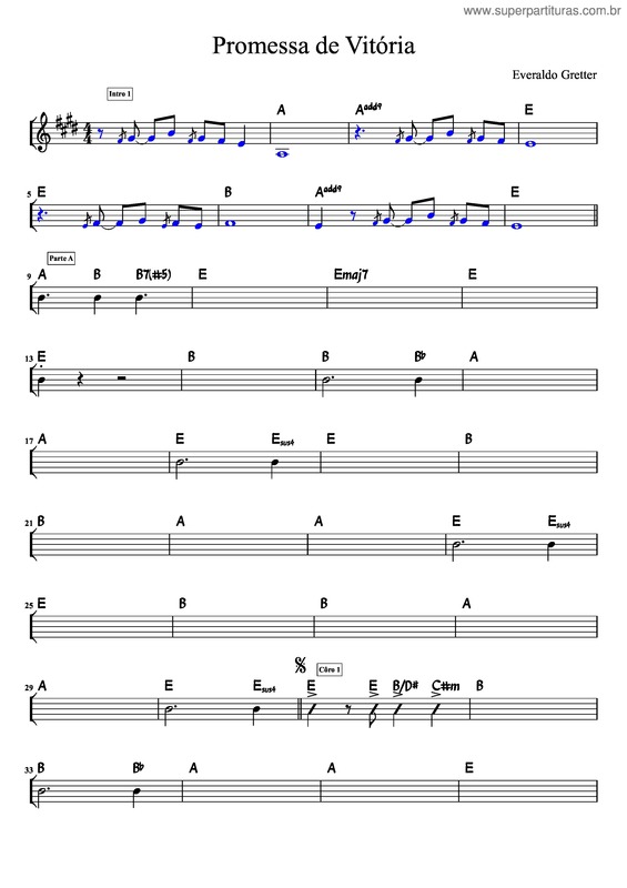 Partitura da música Promessa De Vitória