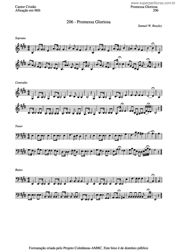 Partitura da música Promessa Gloriosa v.4