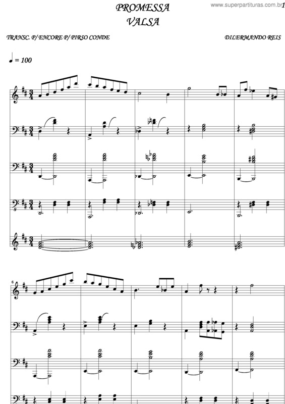 Partitura da música Promessa v.2