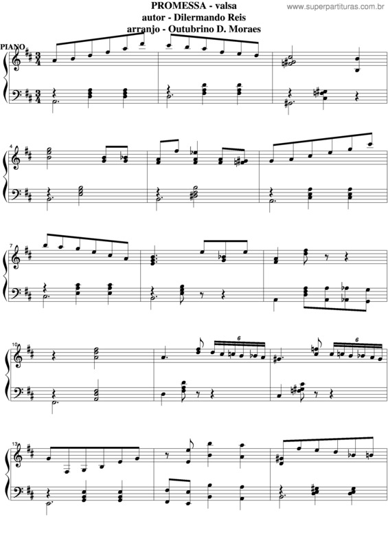 Partitura da música Promessa v.7