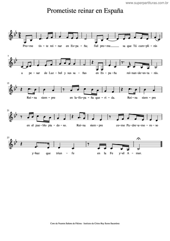 Partitura da música Prometiste Reinar En España