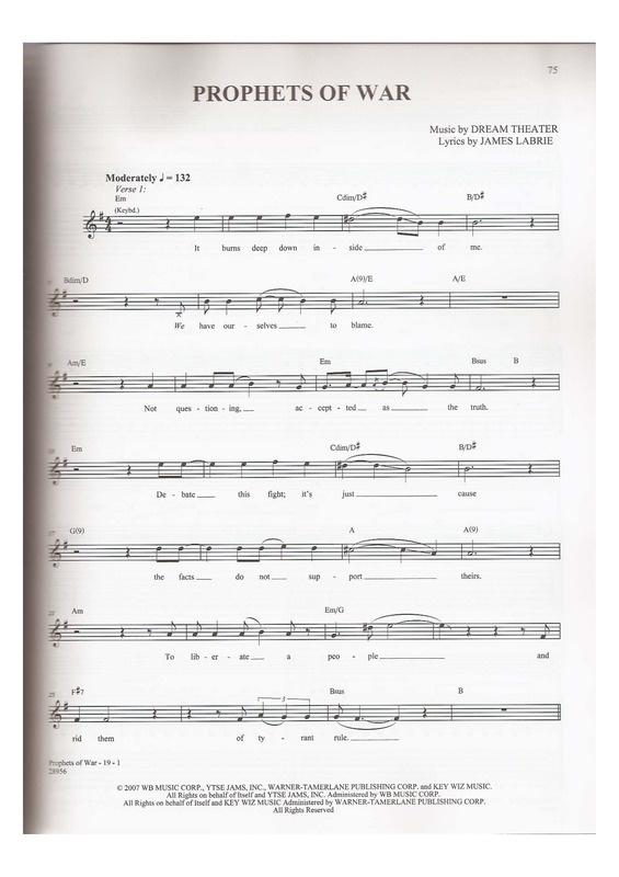 Partitura da música Prophets Of War