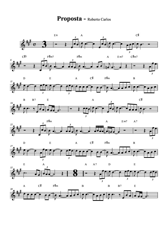 Partitura da música Proposta v.2