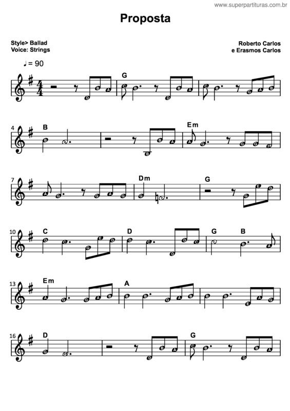 Partitura da música Proposta v.3