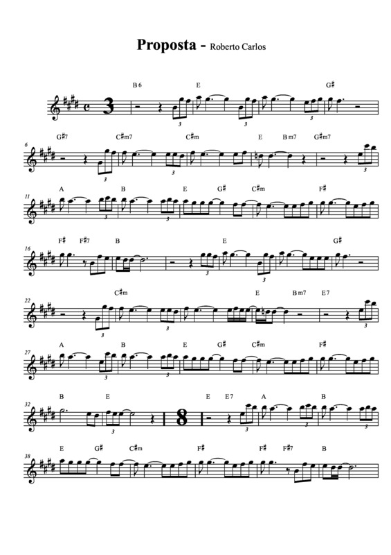 Partitura da música Proposta