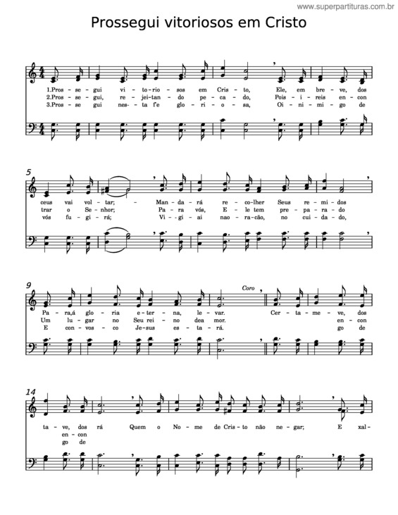 Partitura da música Prossegui Vitoriosos Em Cristo