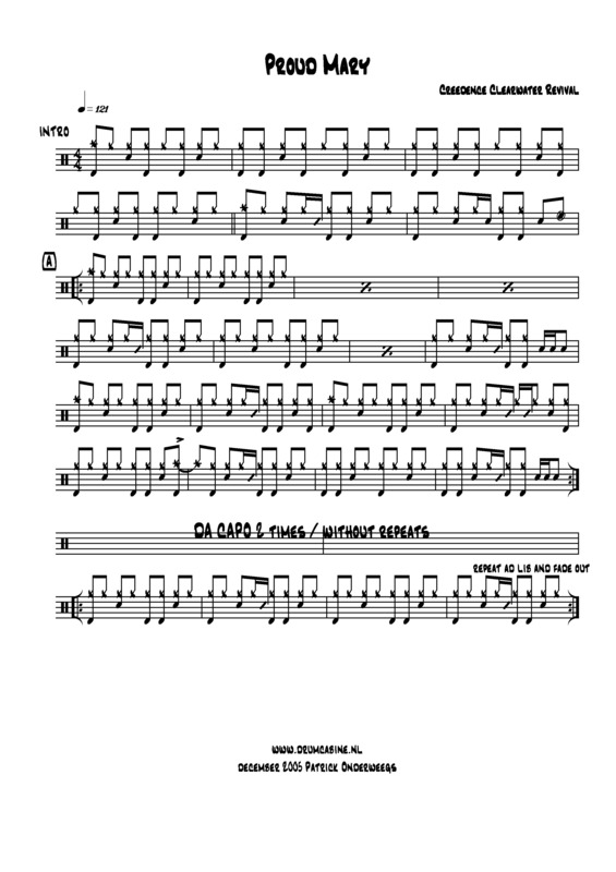 Partitura da música Proud Mary