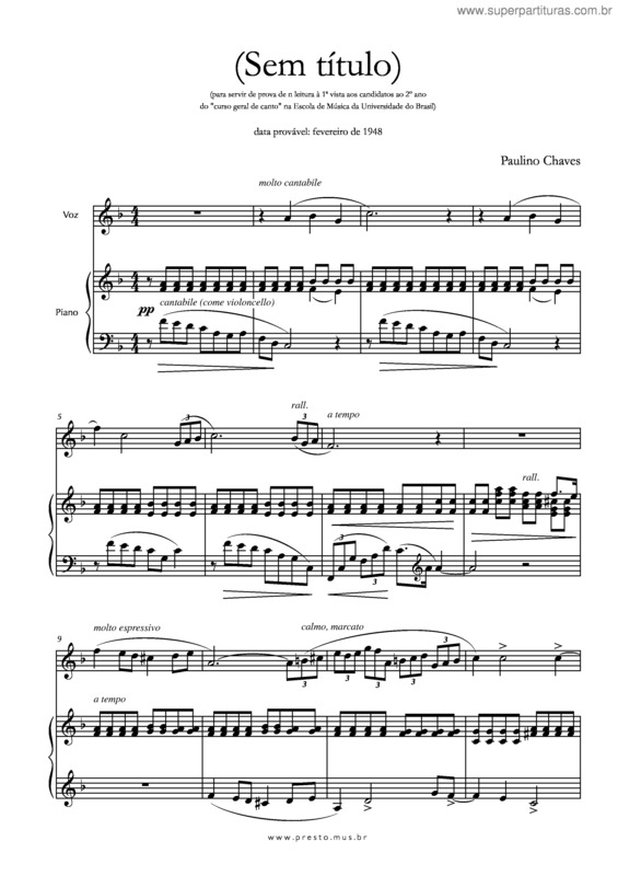 Partitura da música Provas de leitura à primeira vista v.3