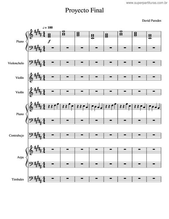 Partitura da música Proyecto Final