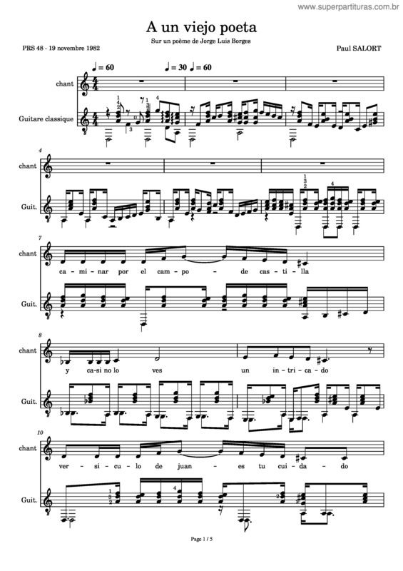 Partitura da música Prs 048.01 A  Un Viejo Poeta