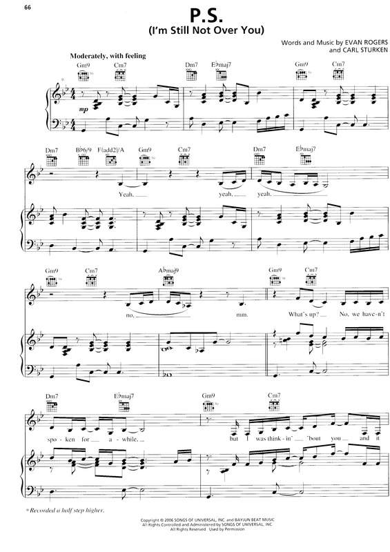 Partitura da música PS (I´m Still Not Over You)