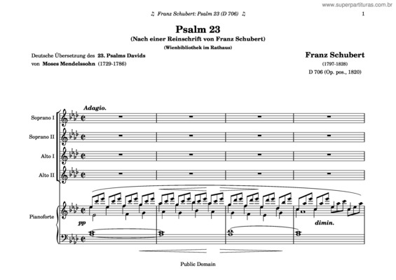 Partitura da música Psalm 23