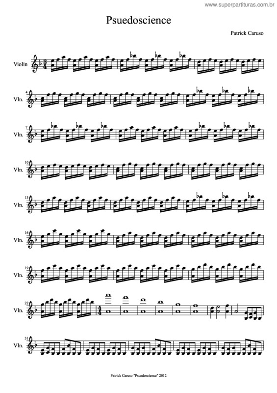 Partitura da música Psuedoscience