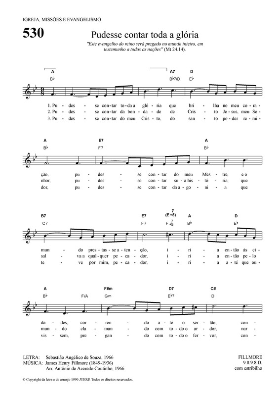 Partitura da música Pudesse Contar Toda A Glória