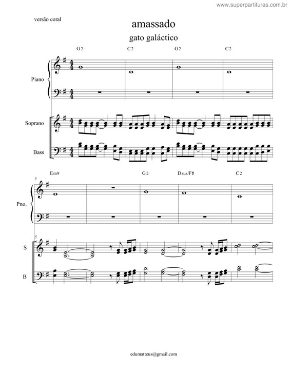 Partitura da música Pudim Amassado