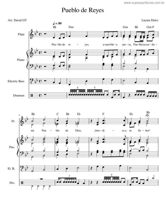 Partitura da música Pueblo De Reyes – Lucien Deiss – Arr. P. David G.T.