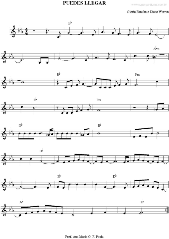 Partitura da música Puedes Llegar