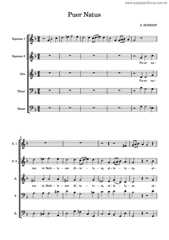 Partitura da música Puer Natus In Bethlehem v.2