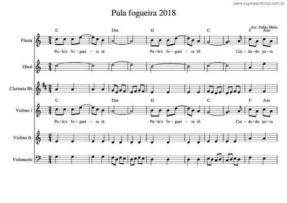 Partitura da música Pula Fogueira