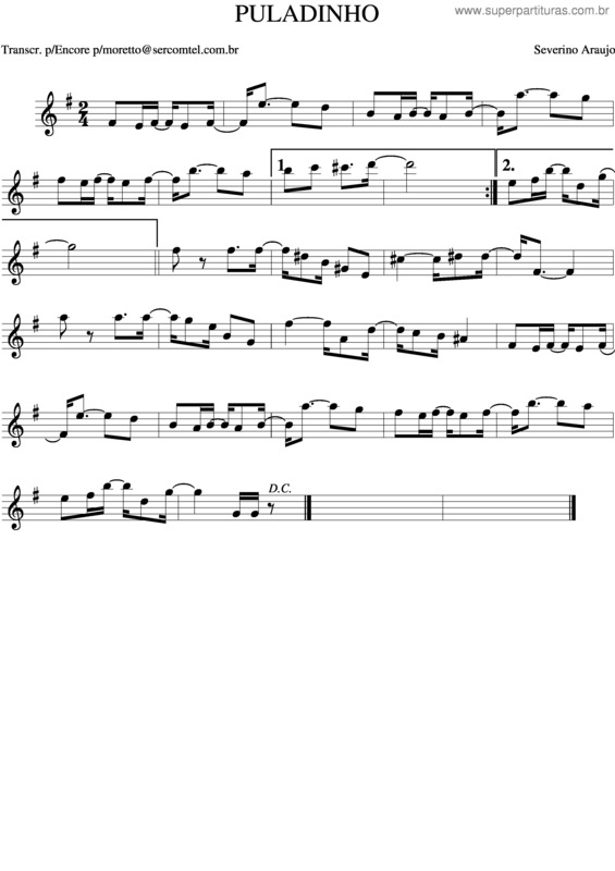 Partitura da música Puladinho