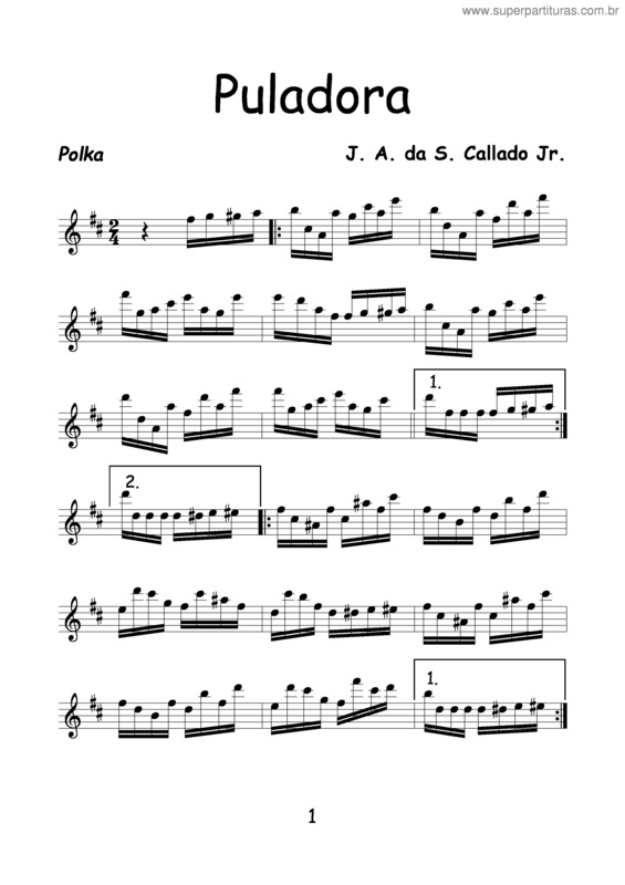 Partitura da música Puladora v.2
