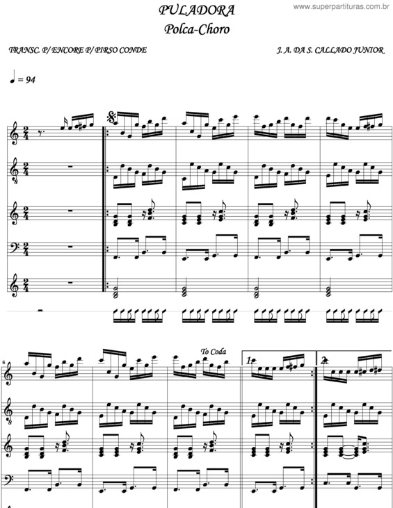 Partitura da música Puladora v.3